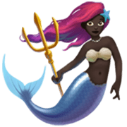 Emoji 🧜🏿‍♀️ Sirena Donna: Carnagione Scura su Apple iOS 17.4.
