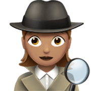 🕵🏽‍♀️ Emoji Detective Mujer: Tono De Piel Medio en Apple iOS 17.4.