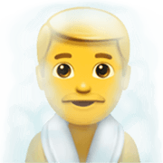 🧖‍♂️ Emoji Hombre En Una Sauna en Apple iOS 17.4.