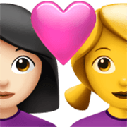 👩🏻‍❤️‍👩 Emoji Pareja Enamorada - Mujer: Tono De Piel Claro, Mujer en Apple iOS 17.4.