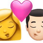 👩‍❤️‍💋‍👨🏻 Emoji sich küssendes Paar - Frau, Mann: helle Hautfarbe Apple iOS 17.4.