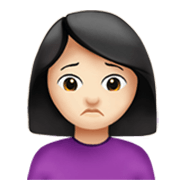 🙍🏻‍♀️ Emoji Mujer Frunciendo El Ceño: Tono De Piel Claro en Apple iOS 17.4.