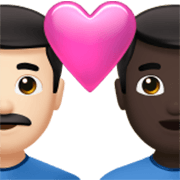 Emoji 👨🏻‍❤️‍👨🏿 Coppia Con Cuore - Uomo: Carnagione Chiara, Uomo: Carnagione Scura su Apple iOS 17.4.