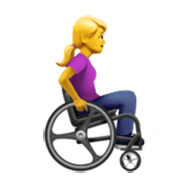 Femme en fauteuil roulant manuel face à la droite Apple iOS 17.4.