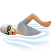 Emoji 🏊🏼 Persona Che Nuota: Carnagione Abbastanza Chiara su Apple iOS 17.4.