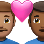 Émoji 👨🏽‍❤️‍👨🏾 Couple Avec Cœur - Homme: Peau Légèrement Mate, Homme: Peau Mate sur Apple iOS 17.4.
