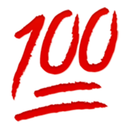 Emoji 💯 100 Punti su Apple iOS 17.4.