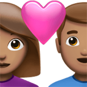 👩🏽‍❤️‍👨🏽 Emoji Pareja Enamorada - Mujer: Tono De Piel Medio, Hombre: Tono De Piel Medio en Apple iOS 17.4.