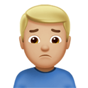 Emoji 🙍🏼‍♂️ Uomo Corrucciato: Carnagione Abbastanza Chiara su Apple iOS 17.4.