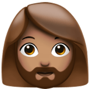 Emoji 🧔🏽‍♀️ Uomo Con La Barba Carnagione Olivastra su Apple iOS 17.4.