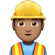 👷🏽‍♂️ Emoji Obrero Hombre: Tono De Piel Medio en Apple iOS 17.4.
