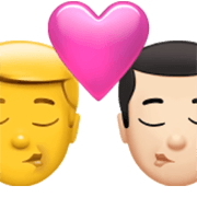 Emoji 👨‍❤️‍💋‍👨🏻 Bacio Tra Coppia - Uomo, Uomo: Carnagione Chiara su Apple iOS 17.4.