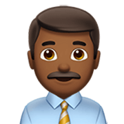 👨🏾‍💼 Emoji Oficinista Hombre: Tono De Piel Oscuro Medio en Apple iOS 17.4.
