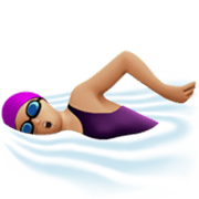 🏊🏼‍♀️ Emoji Mujer Nadando: Tono De Piel Claro Medio en Apple iOS 17.4.