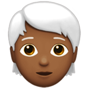 🧑🏾‍🦳 Emoji Persona: Tono De Piel Oscuro Medio, Pelo Blanco en Apple iOS 17.4.