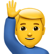 🙋‍♂️ Emoji Mann mit erhobenem Arm Apple iOS 17.4.