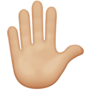 ✋🏼 Emoji erhobene Hand: mittelhelle Hautfarbe Apple iOS 17.4.