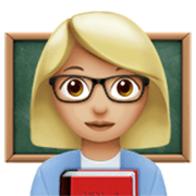 Emoji 👩🏼‍🏫 Professoressa: Carnagione Abbastanza Chiara su Apple iOS 17.4.
