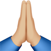 🙏🏼 Emoji Manos En Oración: Tono De Piel Claro Medio en Apple iOS 17.4.