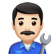 👨🏻‍🔧 Emoji Mecánico: Tono De Piel Claro en Apple iOS 17.4.