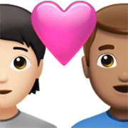 🧑🏻‍❤️‍👨🏽 Emoji Pareja Enamorada: Persona, Hombre, Tono De Piel Claro, Tono De Piel Medio en Apple iOS 17.4.