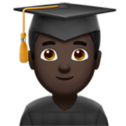 👨🏿‍🎓 Emoji Estudiante Hombre: Tono De Piel Oscuro en Apple iOS 17.4.