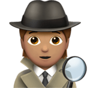 Emoji 🕵🏽 Detective: Carnagione Olivastra su Apple iOS 17.4.