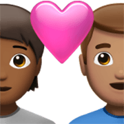 🧑🏾‍❤️‍👨🏽 Emoji Pareja Enamorada: Persona, Hombre, Tono De Piel Oscuro Medio, Tono De Piel Medio en Apple iOS 17.4.