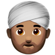Émoji 👳🏽‍♂️ Homme En Turban : Peau Légèrement Mate sur Apple iOS 17.4.