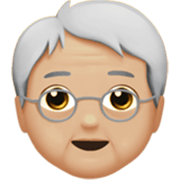 🧓🏼 Emoji älterer Erwachsener: mittelhelle Hautfarbe Apple iOS 17.4.