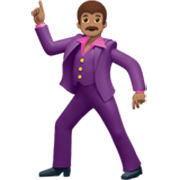 Emoji 🕺🏽 Uomo Che Balla: Carnagione Olivastra su Apple iOS 17.4.