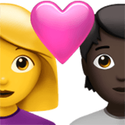 Émoji 👩‍❤️‍🧑🏿 Couple Avec Cœur: Femme, Personne, Pas de teint, Peau Foncée sur Apple iOS 17.4.