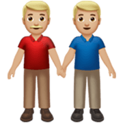 Deux Hommes Se Tenant La Main : Peau Moyennement Claire Apple iOS 17.4.
