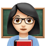 👩🏻‍🏫 Emoji Professora: Pele Clara na Apple iOS 17.4.
