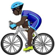 🚴🏿‍♂️ Emoji Homem Ciclista: Pele Escura na Apple iOS 17.4.