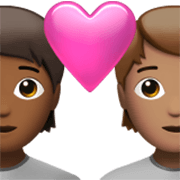 Pareja Enamorada: Persona, Persona, Tono De Piel Oscuro Medio, Tono De Piel Medio Apple iOS 17.4.