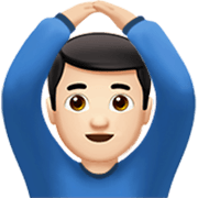 Emoji 🙆🏻‍♂️ Uomo Con Gesto OK: Carnagione Chiara su Apple iOS 17.4.