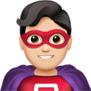 🦸🏻‍♂️ Emoji Homem Super-herói: Pele Clara na Apple iOS 17.4.