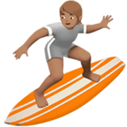 🏄🏽 Emoji Persona Haciendo Surf: Tono De Piel Medio en Apple iOS 17.4.
