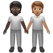 Émoji 🧑🏿‍🤝‍🧑🏽 Deux Personnes Se Tenant La Main : Peau Foncée Et Peau Légèrement Mate sur Apple iOS 17.4.