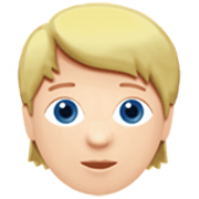👱🏻 Emoji Persona Adulta Rubia: Tono De Piel Claro en Apple iOS 17.4.