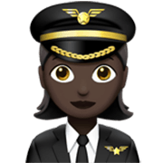👩🏿‍✈️ Emoji Piloto De Avião Mulher: Pele Escura na Apple iOS 17.4.