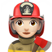 Émoji 👩🏻‍🚒 Pompier Femme : Peau Claire sur Apple iOS 17.4.
