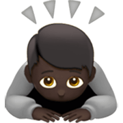 🙇🏿 Emoji Pessoa Fazendo Reverência: Pele Escura na Apple iOS 17.4.