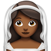 👰🏾‍♀️ Emoji Mulher de véu: Pele Morena Escura na Apple iOS 17.4.