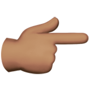 👉🏽 Emoji nach rechts weisender Zeigefinger: mittlere Hautfarbe Apple iOS 17.4.