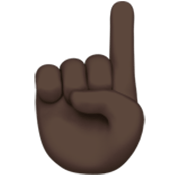 ☝🏿 Emoji nach oben weisender Zeigefinger von vorne: dunkle Hautfarbe Apple iOS 17.4.