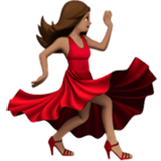 💃🏽 Emoji tanzende Frau: mittlere Hautfarbe Apple iOS 17.4.