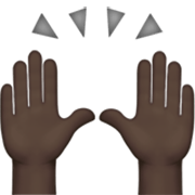🙌🏿 Emoji zwei erhobene Handflächen: dunkle Hautfarbe Apple iOS 17.4.