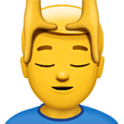 💆‍♂️ Emoji Mann, der eine Kopfmassage bekommt Apple iOS 17.4.